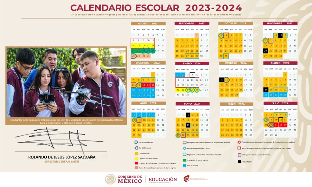 Calendario Escolar 2023 2024 Cbtis 104 Centro De Bachillerato